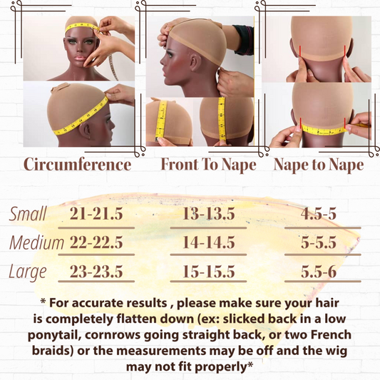 Head measurements For custom and pre-made wigs